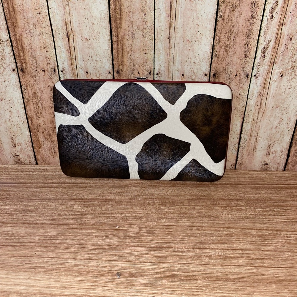 Animal Print Card Holder Clasp Wallet Credit Card/ID slots.